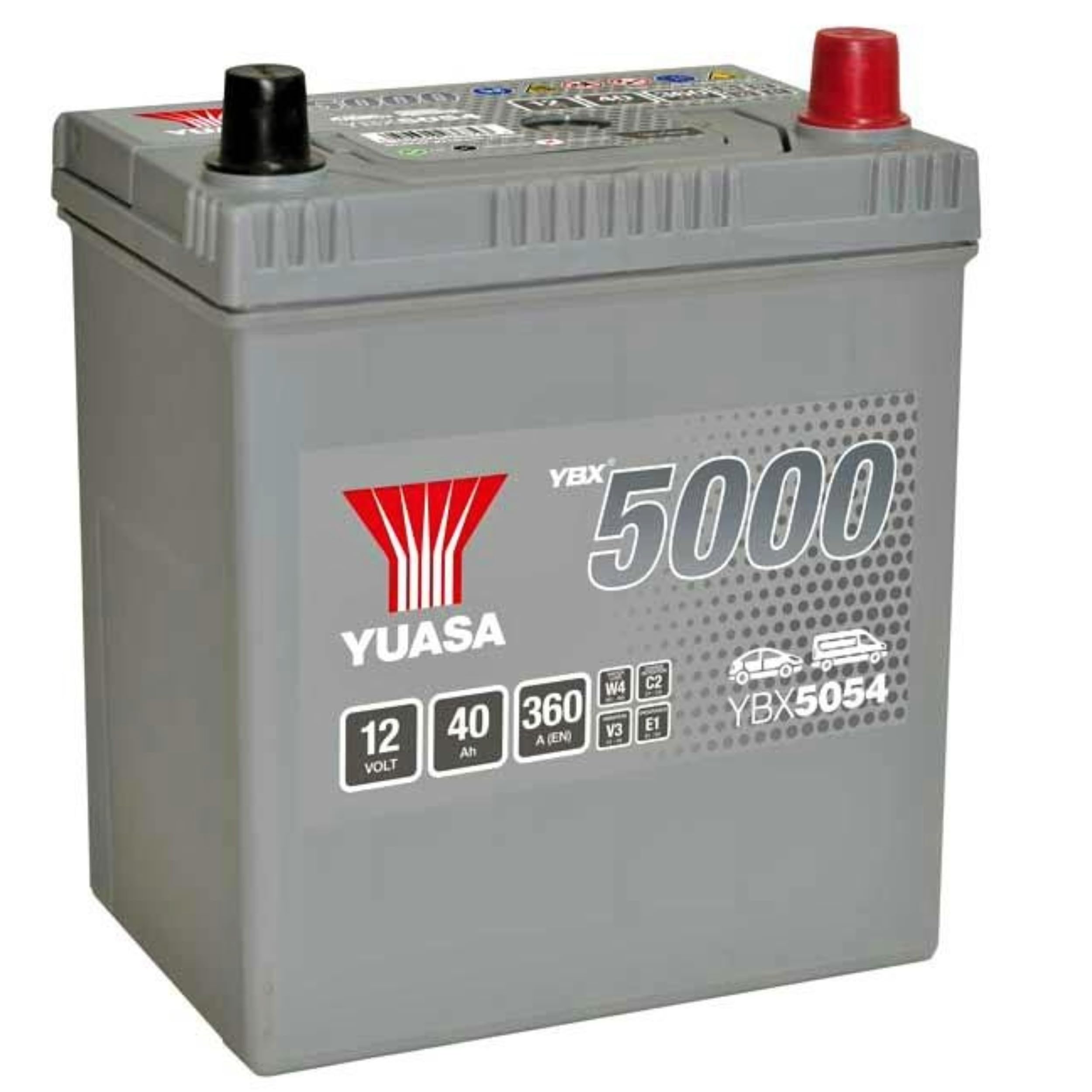 Yuasa YBX5054 12V 40Ah 340CCA Silver Maintenance Free High Performance Car Battery