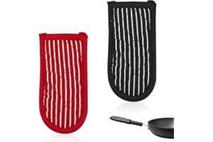 ASTIMESA Striped Cast Iron Handle Cover, Cloth Hot Pan Handle Sleeve, Machine Washable Pot Handle Covers Heat Resistant Potho