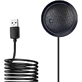 Fyvadio Conference USB Microphone, USB Microphone for Computer, 360° Omnidirectional Condenser PC Laptop Mic with Mute Button for Online Meeting/Class, Zoom Call, Skype Chatting, Plug & Play