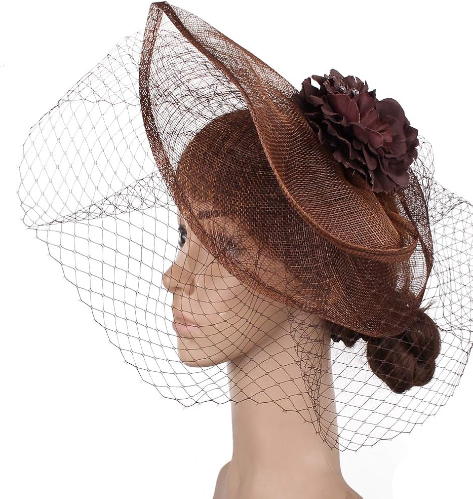 YONQUIL Fascinators Feather Flower Nice 