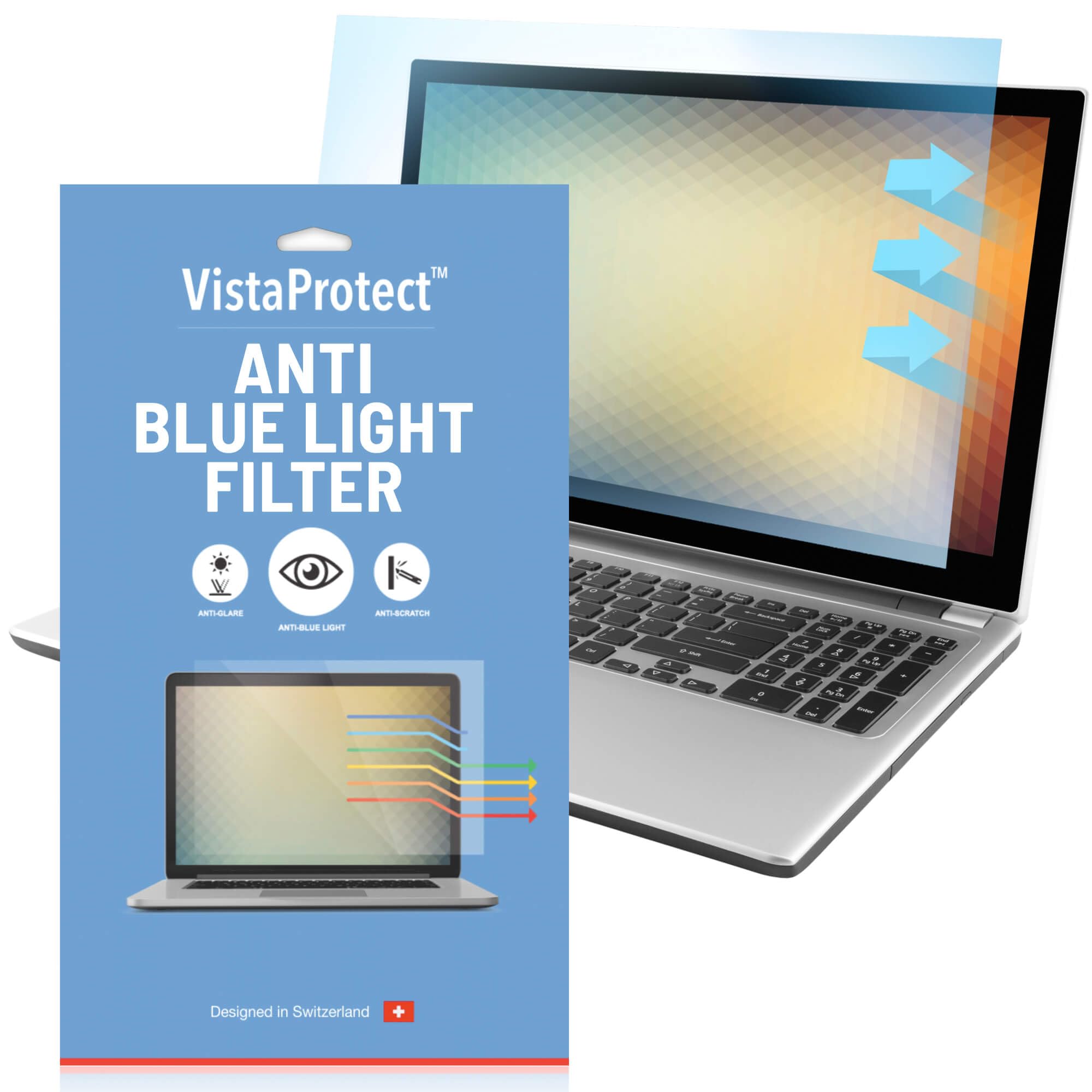 VistaProtect - Premium Anti Blue Light Filter & Protector for PC Laptop Computer Screens, Removable (14" inches)