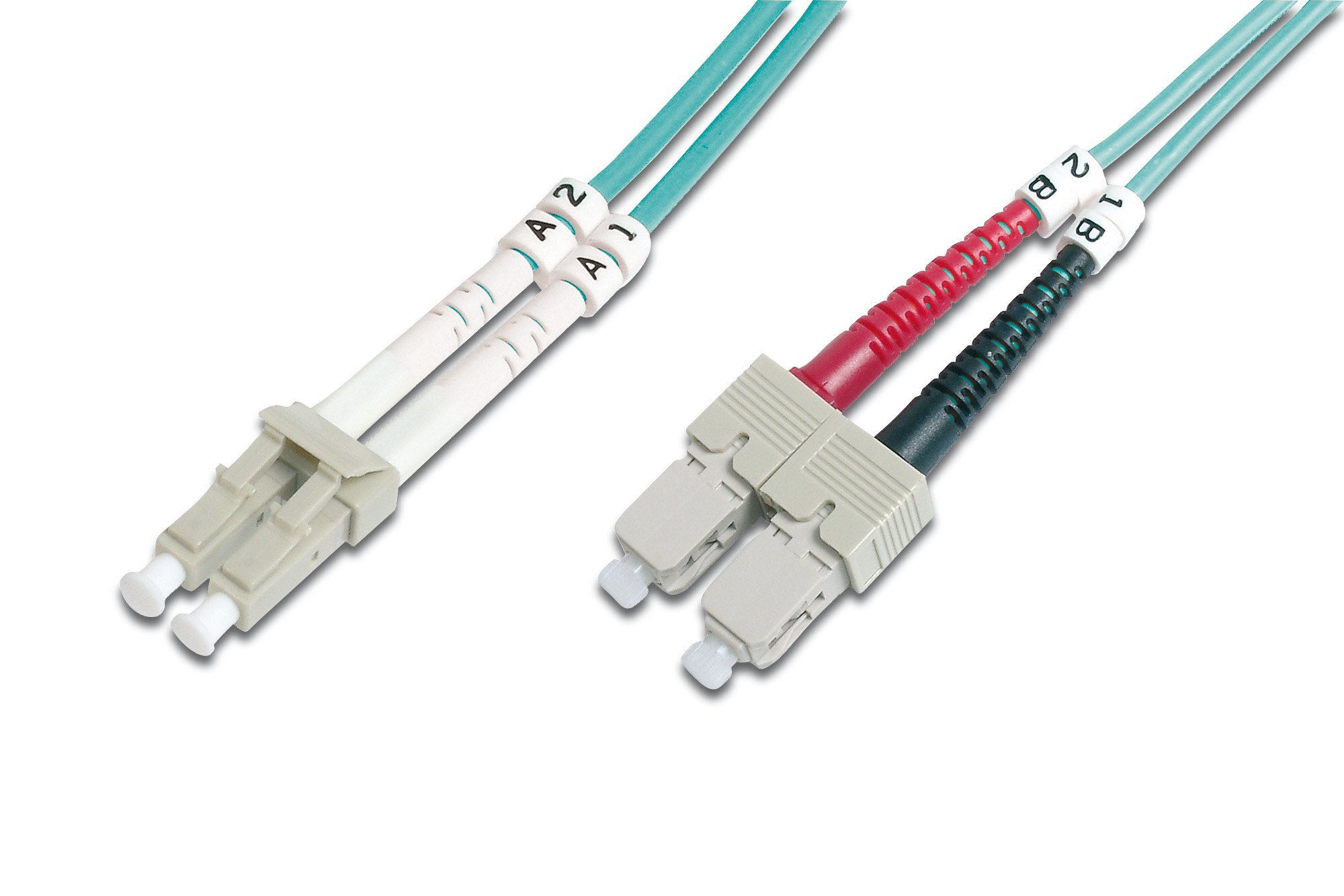 DIGITUS Fiber Optic LWL Patch Cable LC to SC Multimode Duplex 50/125 m Länge Klasse OM3 10 m