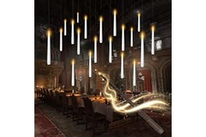 kakoya Flameless Floating Candles with Wand，20 Pcs Magic LED Hanging Taper Candles，Flickering Battery Operated Taper Candle with Wand Remote for Halloween Decorations Best Gift（White）