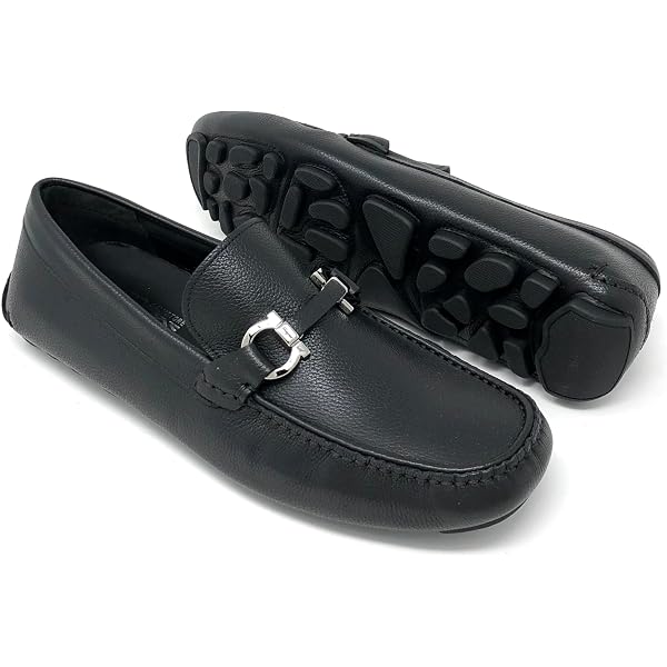 Amazon.com | Salvatore Ferragamo Peter Mens Black Leather  display picture 1
