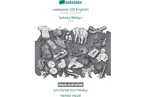 Leetspeak (US English) - bahasa Melayu, p1c70r14l d1c710n4ry, BW: BABADADA Leetspeak (US English) - Malay, visual dictionary,
