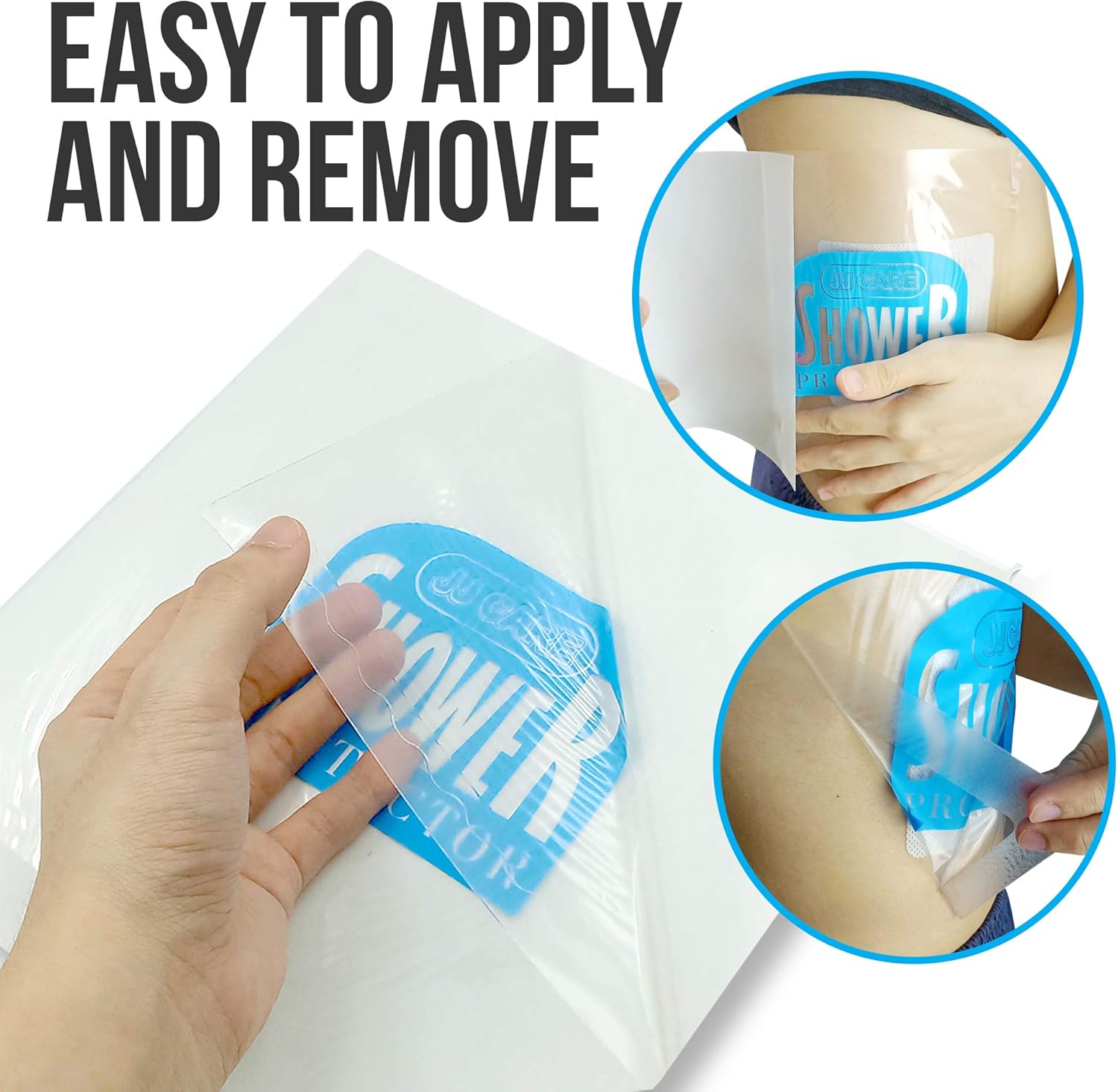 [Upgraded] Shower Protector Film 9”x9” (Pack of 7) Waterproof Wound Cover for Shower, Plastic Shield from Shower, PICC Line Shower Cover, Disposable Bandage Cover, Transparent Wound Dressing Cover: Health & Personal Care