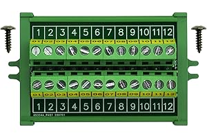 Screw Mount 24A/400V 12 Position Screw Terminal Block Distribution Module