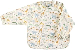 Loulou Lollipop Long Sleeve Mess Free Waterproof Bibs, for baby boys and girls 6-36 Months, Machine Washable, Travel Friendly