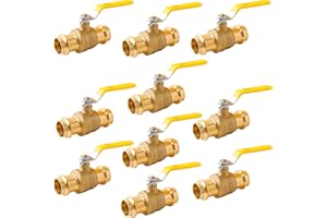 WHK 10 Pack 3/4" Press Propress Ball Valve Pro Press Ball Valve Fittings to Press into 3/4" Copper（Lead-Free,10PCS)