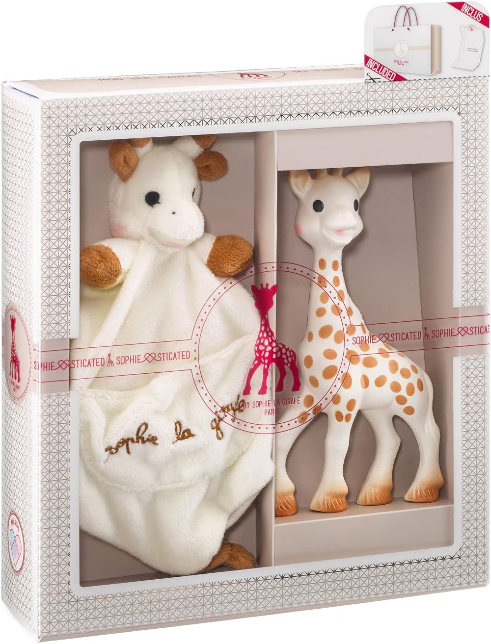 Sophie la girafe Teether and Comforter Gift Set Natural Rubber Toy Plush Blanket