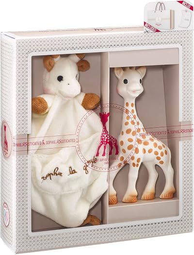Sophie la girafe Teether and Comforter Gift Set Natural Rubber Toy Plush Blanket
