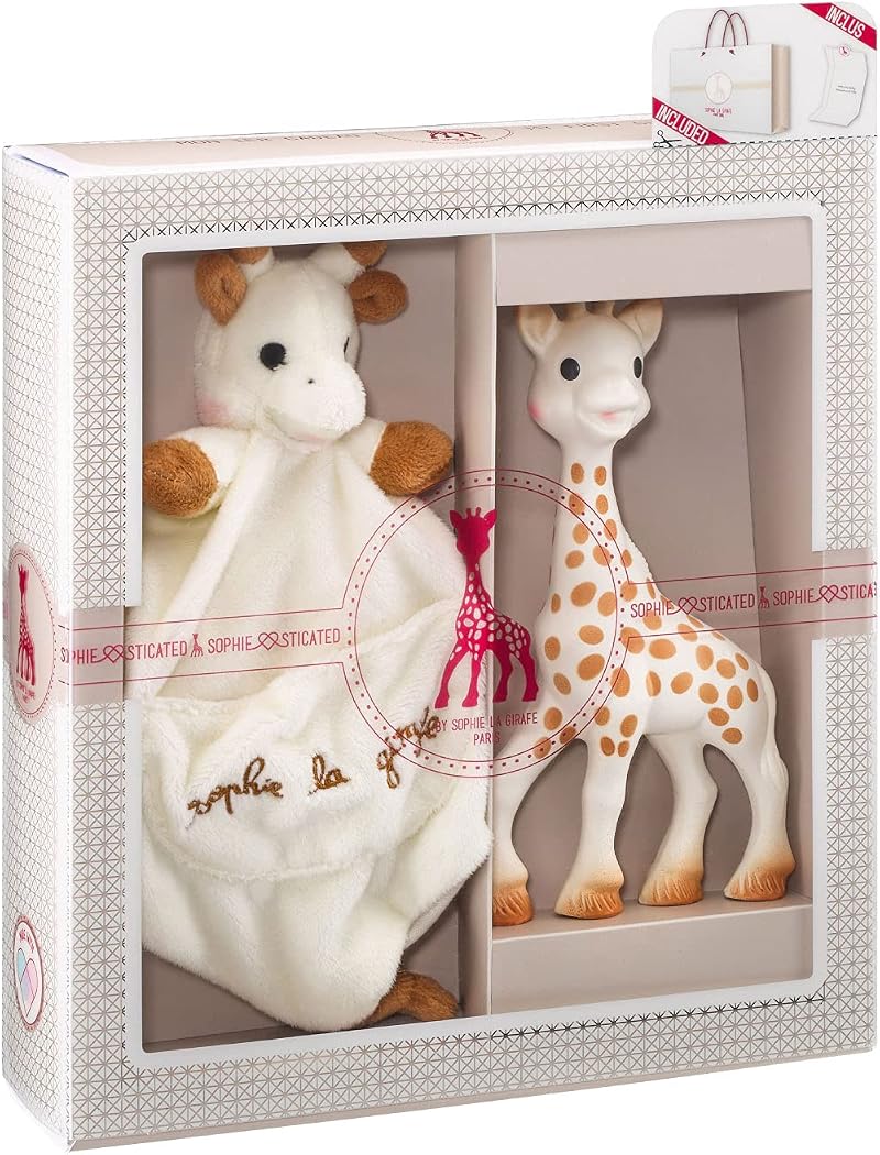 Sophie la girafe Teether and Comforter Gift Set Natural Rubber Toy Plush Blanket