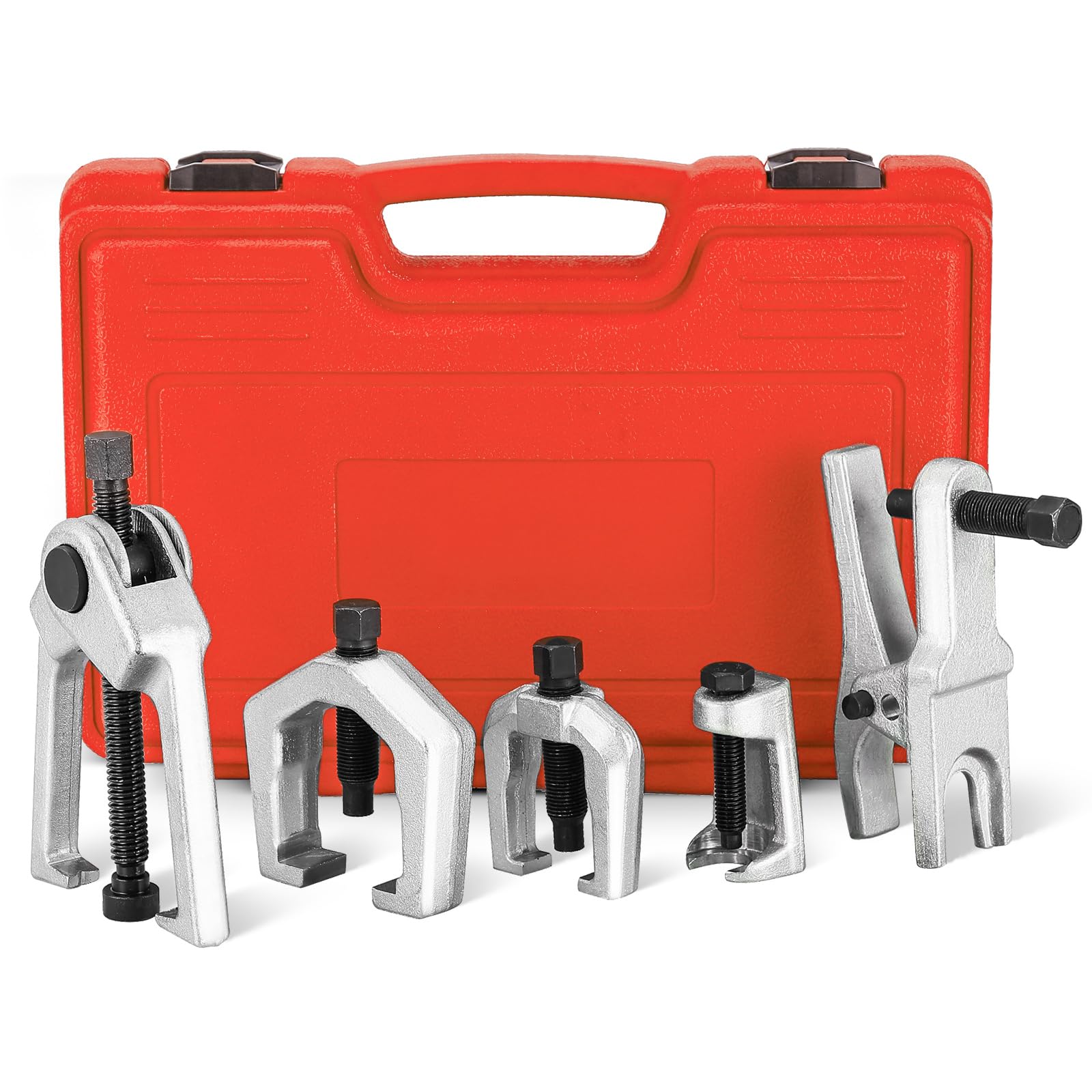 Photo 1 of NYXOVA 5pcs Ball Joint Separator Pitman Arm Puller, Tie Rod End Tool Set for Front End Service, Splitter Removal Kit (Red)