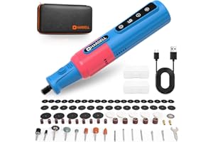 HARDELL 8V Cordless Rotary Tool, 80PCS Accessories, 6 Variable Speed Rotary Tool Kit with Digital Display, Type-C Charging, Mototool for Engraving/Sanding/Polishing/DIY Crafts