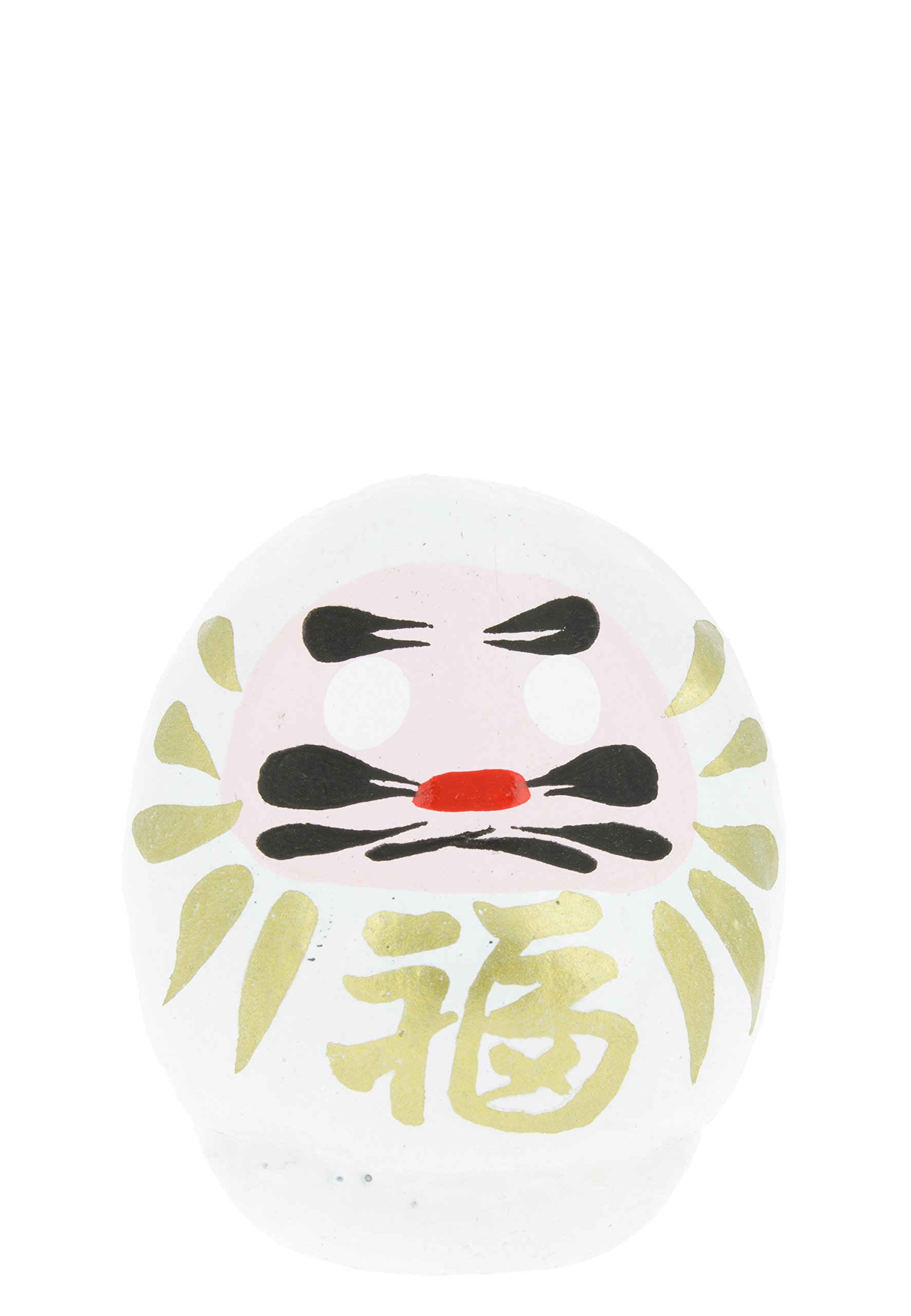 Tierra Zen Japanese Daruma Love, White, Small 4.5 cm- Mache Paper