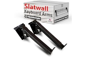 VICTORY DISPLAY & STORE FIXTURE MFG Victory Display Heavy-Duty Steel Slatwall Piano Keyboard Stand (8-Pack), Wall Mount w/ Telescoping Arms (12"-18"), Piano Stand, Keyboard Holder, Keyboard Stand Piano, Music Production Equipment
