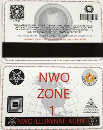 Amazon Com Nwo Illuminati Secret Agent Id Card Cult Order 666 Baphomet Zodiac Occult Beast Everything Else