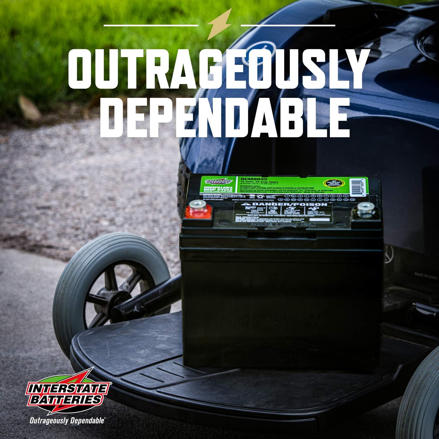Interstate Batteries 12V 35AH Sealed Lead Acid (SLA) AGM Deep Cycle Battery (DCM0035) Insert Terminals: Automotive