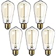 Tesler 40W Standard Edison Style Tinted Light Bulb 6-Pack