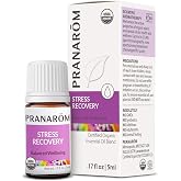 Pranarom Stress Recovery Essential Oil Blend 5 ml | Lavender, bergamot, clary sage and rose geranium blend to diffuse for everyday tension relief. Certified organic.