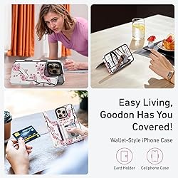 Goodon for iPhone 16 Pro Case Wallet - Flip Folio