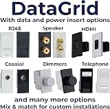 Varilight XGG2 Double DataGrid Plate Georgian Brass 2-Gang Faceplate view 5