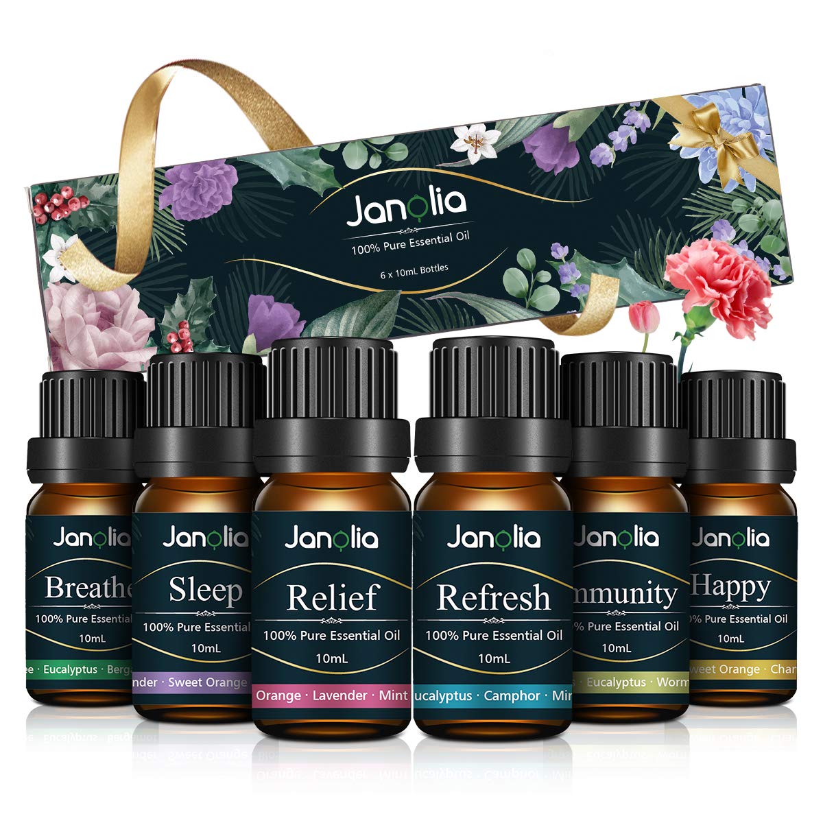 Janolia Essential Oil, Upgraded Package, 6X 10ML Aromatherapy Fragrance Oil Gift Set