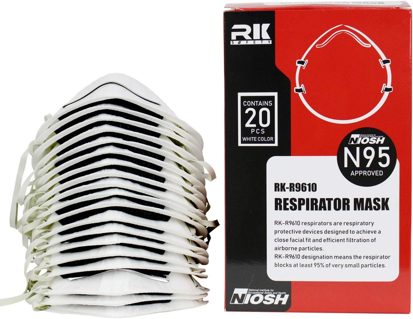 (20 Per Package) Troy Safety RK-9610 N95 Rated Particulate Respirator Dust Mask