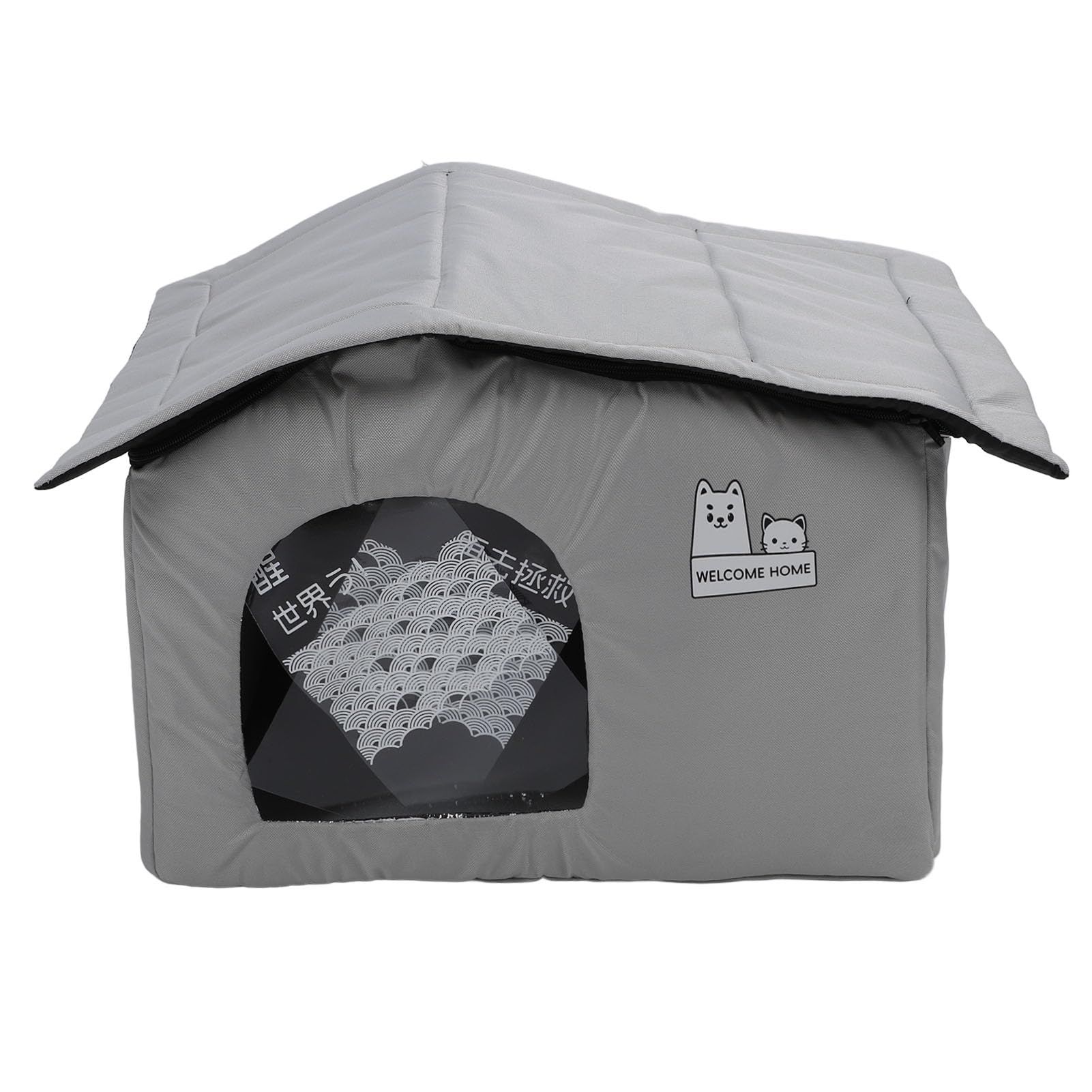 Cooling Cat House,Summer Pet Long Lasting Cooling Tent,Oxford Cloth Bite Resistant Cat House for Outdoor Indoor for Cats Dogs (Large)