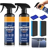 2PCS Advanced Car Quick-Acting Coating Agent Spray, Quick Effect Coating Agent for Cars, Multifunctional Car Scratch Remover, Waterless Wash Oil Film Emulsion Glass Cleaner