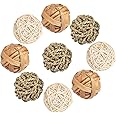 VCZONE Bunny Chew Toys, Rabbit Pet Tooth Chew Toys Organic Natural Wood Grass Cake Ideal for Bunny, Chinchilla, Guinea Pigs, Hamsters Teeth Grinding (9 Pack)