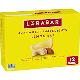 Larabar Lemon Bar Fruit &amp; Nut Bars, 12 ct, 19.2 oz | 6 Real Ingredients, Dates, Almonds, Cashews &amp; Lemon, Dairy Free, Non-GMO