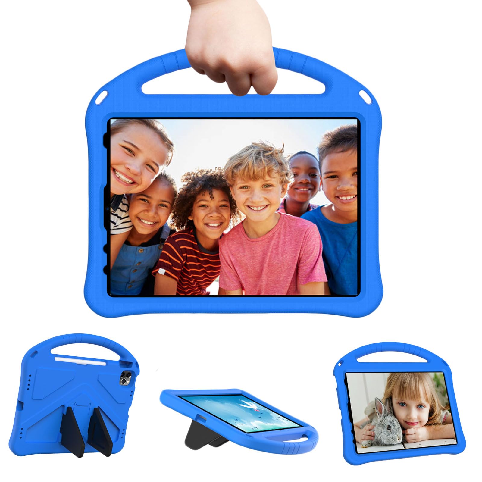 Tading iPad 10th Generation Kids Case, 10.9 Inch Shockproof Handle Stand for iPad Air 5th/4th Gen - Blue