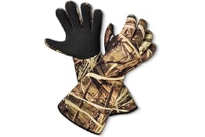 Scopaven Waterproof Neoprene Duck Hunting & Decoy Gloves – Insulated Blind Gauntlet with Grid Grip, Long Oversized Sleeves for Cold Waterfowl Hunters & Late Season Hunting Gear