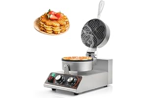 WICHEMI Heart Waffle Maker, Commercial Waffle Maker Restaurant Non-stick 1200W Waffle Machine Heart Shaped Commercial Waffle Maker Belgian for Bakery Snack Bar or Household, 110V