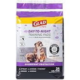 Glad for Pets Giant Activated Carbon Training Pads, 30 x 36 in, 24 Count | Adhesive backing and wall protection for leak-proof, super-absorbent day-to-night coverage