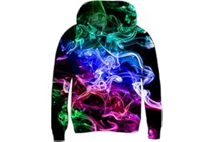 Idgreatim Kids 3D Print Pullover Hoodies Warm Thick Hooded Sweatshirt with Packet for Boys Girls 5-16 Years