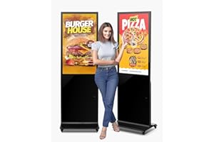 VEVOR 43 Inch Digital Signage Display, Touchscreen Digital Kiosk, Indoor Floor Standing Kiosk Display, 2K UHD LCD Screen, 2GB RAM & 32GB ROM, with WiFi/USB Input, Commercial Advertising Display