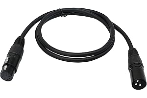 SinLoon (1m) DMX Stage Light Cable,DJ XLR Cable, 3-Pin Male XLR to 5-Pin Female XLR DMX Turnaround Connection for Moving Head Light Par Light Spotlight with XLR Input & Output (3Male)