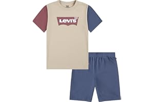 Levi's boys Boys' and Baby Graphic T-shirt and Shorts 2-piece Outfit Set