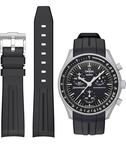 Swatch MoonSwatch Speedmaster Lサイズ Stanchev Bands for Moonswatch Watch,Curved No Gap Soft