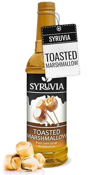 SYRUVIA TOASTED MARSHMALLOW SYRUP FOR COFFEE 25.4 OUNCES TOASTED MARSHMALLOW COFFEE SYRUP FLAVOR