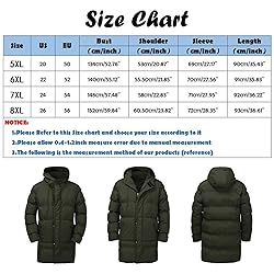Tiljvks Heavy Winter Coats for Men Big And Tall