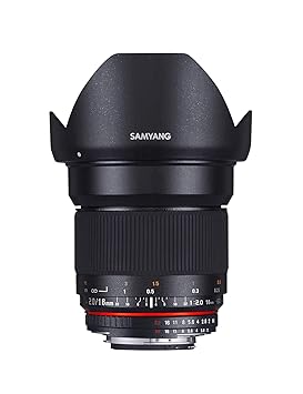 Samyang 16/2,0 Objektiv DSLR Canon EF manueller Fokus Fotoobjektiv, Weitwinkelobjektiv schwarz