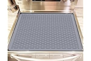 Silicone Electric Stove Top Cover,Glass Stove Top Protector for Ceramics，27.75"X19.75" Silicone Dish Drying Mat,Multipurpose 