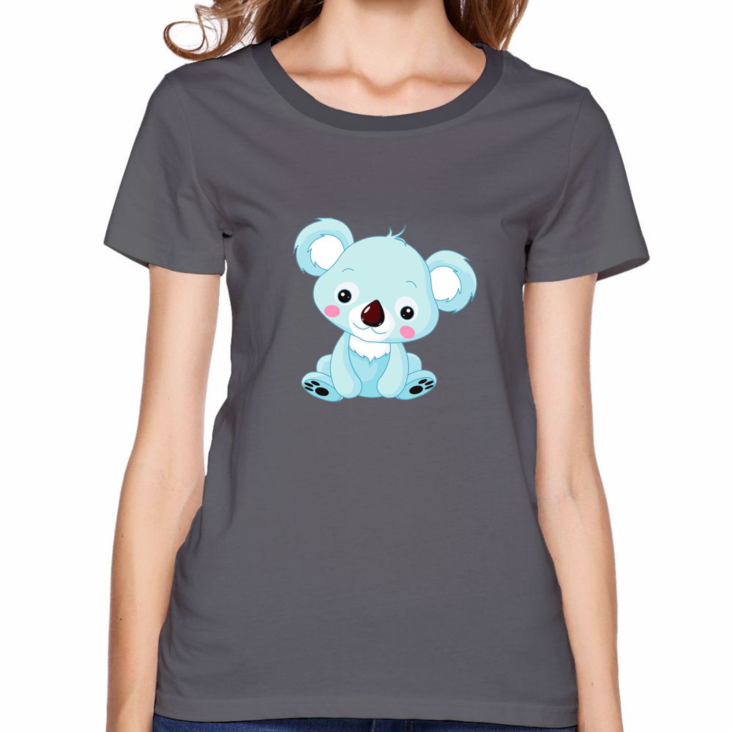 Cute Cartoon Koala Graphic T Shirts Casual Short Tee Kinihax