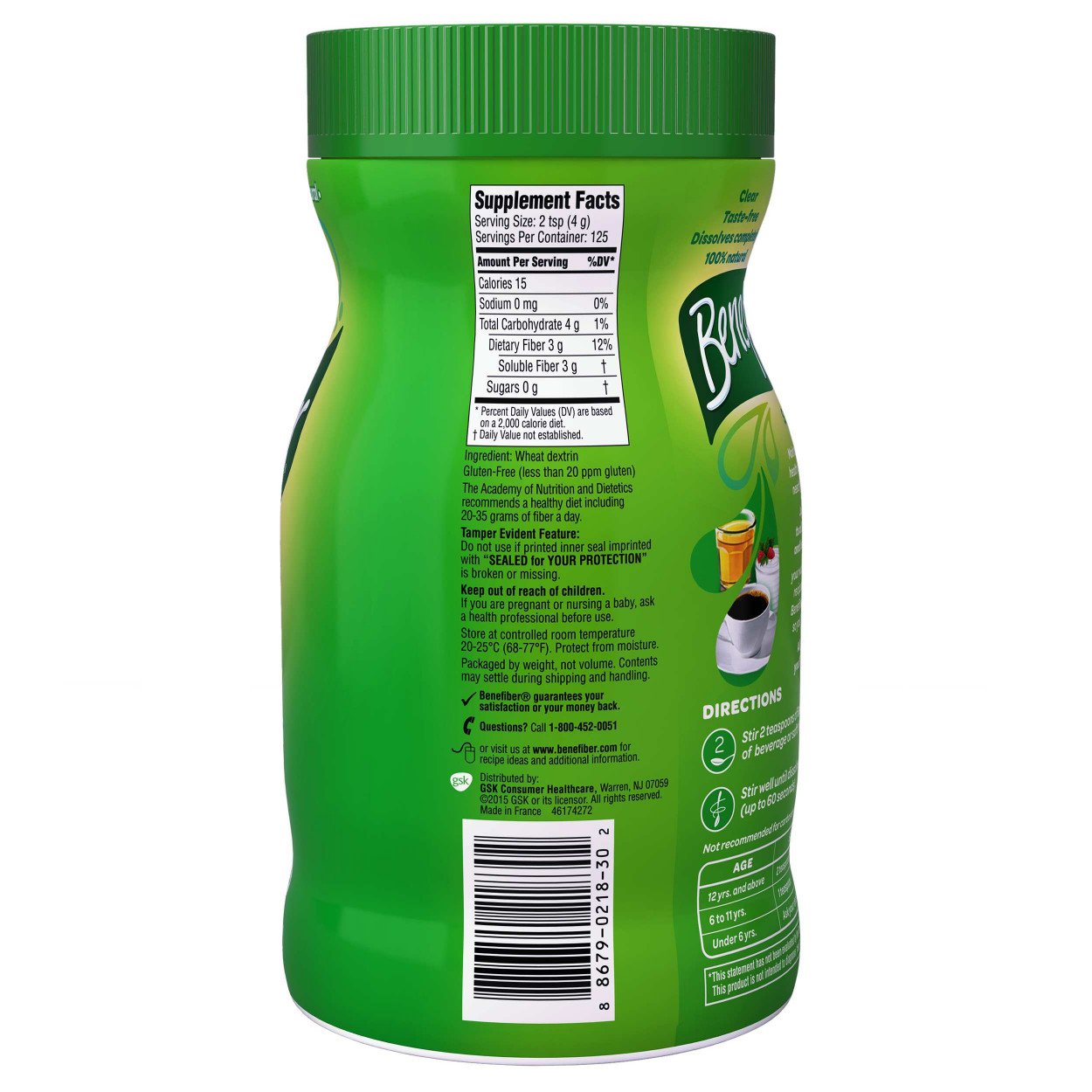 Benefiber Daily Prebiotic Dietary Fiber Supplement Powder for Digestive