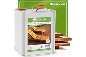Nordicare Sealing Wood Oil for Outdoor Garden Furniture - Teak Oil for Wood Outdoor Furniture - Suitable for All Outdoor Types of Wood, for Wood Exterior Protection - Easy to Apply 84.5 Oz