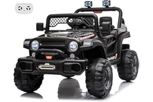 VOLTZ TOYS 12V Truck Ride-On Car Toy for Kids with Open Doors, LED Lights, 2.4G Remote Control and MP3 Player with Music, Hor