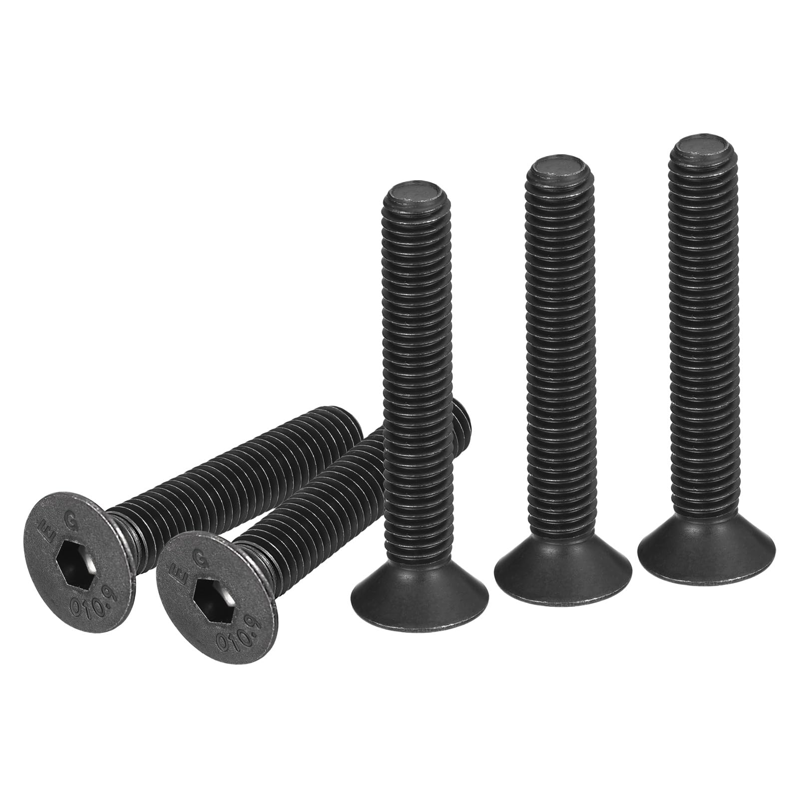 DTGN M8-1.25x50mm Flat Head Socket Cap Screws, 15 Pack Hex Socket Flat Head Screws Carbon Steel Black Oxide, Full Thread, Countersunk Bolts